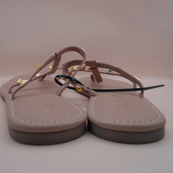 Tre Mode Moda Italiano Pink Studded Gladiator Thong Sandals 38 Patent Leather‎ - Image 4