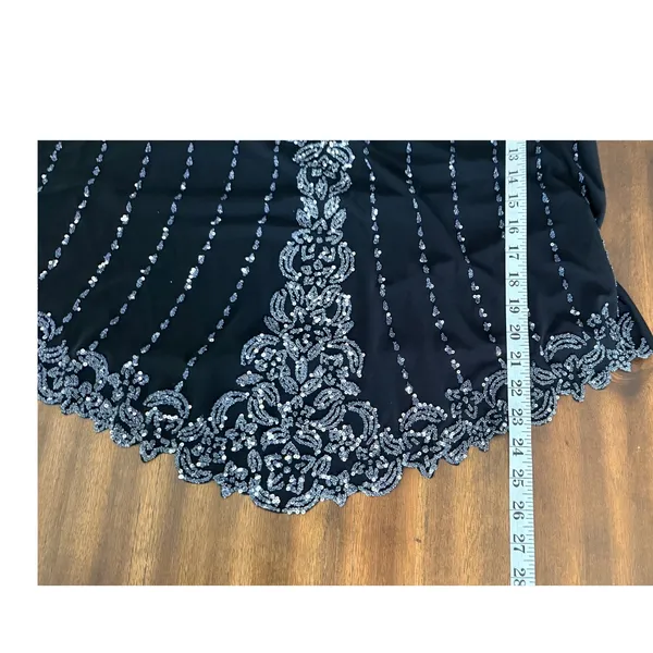 Vintage Y2K Dressbarn Collection Size 18 Black Silver Beaded Party Top USA - Image 10