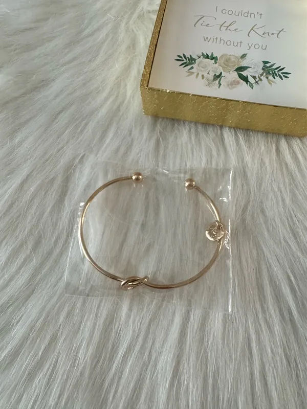 Rose Gold Tie Knot “L” Letter Bracelet - Image 3