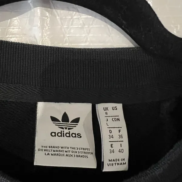 Adidas Black Trefoil Logo Sweatshirt Size Large - Image 5