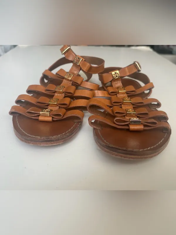 Tory Burch Kira Sandals Womens Size 7 M Leather Buckle Strappy Shoes - Image 5
