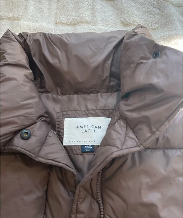 American Eagle Brown Puffer Vest - Image 2