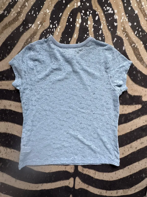 Aerie Baby Blue Sheer Lace Top - Image 2
