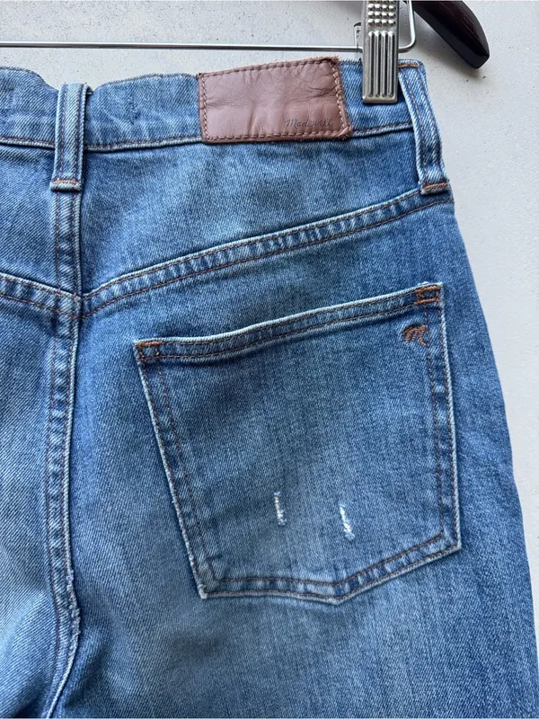 Madewell Perfect Vintage Crop Jeans High Rise Medium Wash Raw Hem Size 25 - Image 3