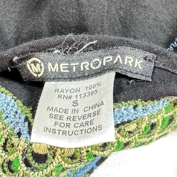 Metropark Boho Embroidered Peacock Tunic Dress Festival Resort Rayon Small Artsy - Image 6