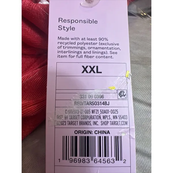 Women's Midi Spaghetti Strap Lace-Up Back Dress Red Wild Fable XXL NWT - Image 3