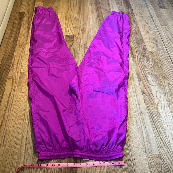 Vintage Nike Purple Nylon Windbreaker Track Pants Mesh‎ Lined Ankle Zip Small - Image 6