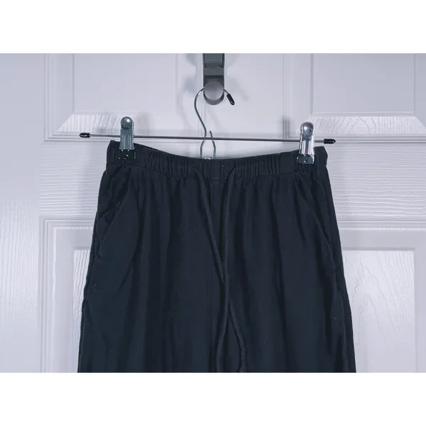 Abercrombie & Fitch Gemma Linen Blend Wide Leg Pant Size XXS Short Black Minimal - Image 5