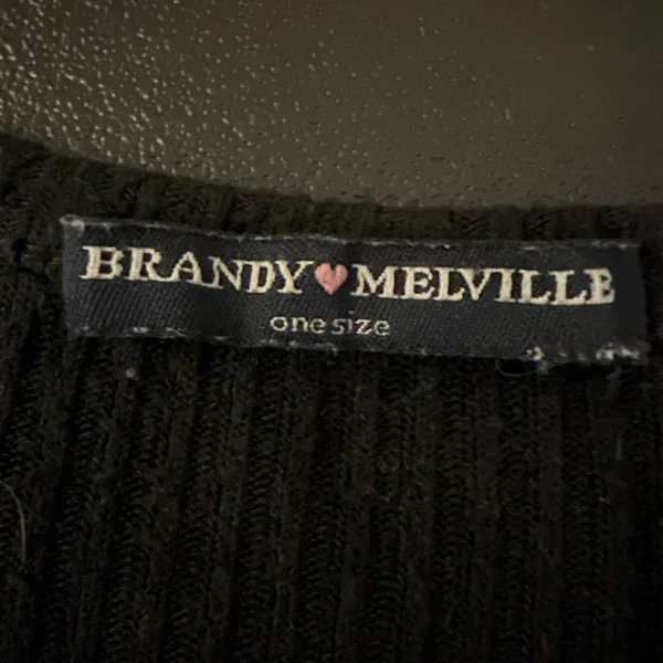 Brandy Melville Black Ribbed Knit Mini Dress One‎ Size - Image 2