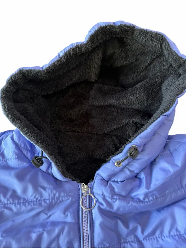 Women's Purple Hooded Winter Puffer Coat Size 3XL #260849 - Image 4