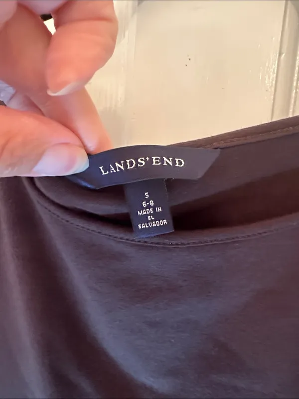Lands' End Chocolate Brown 3/4 Sleeve Shift‎ Dress size S EUC - Image 2