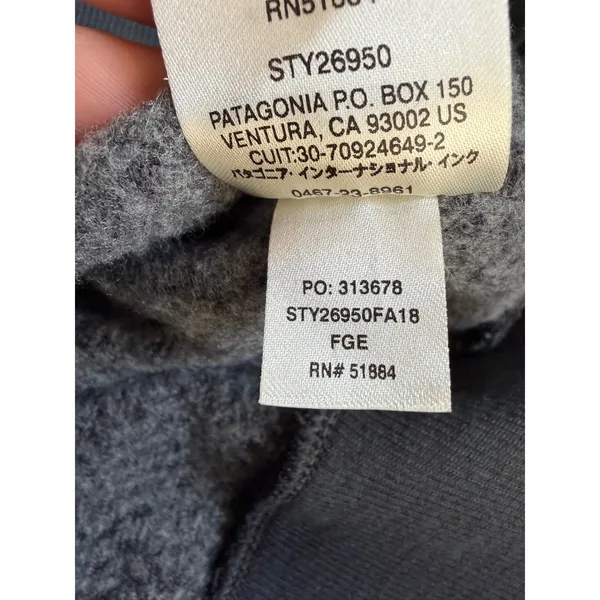 Patagonia Womens Woolyester Fleece 1/4 Zip Pullover Forge Grey 26950 - Image 6