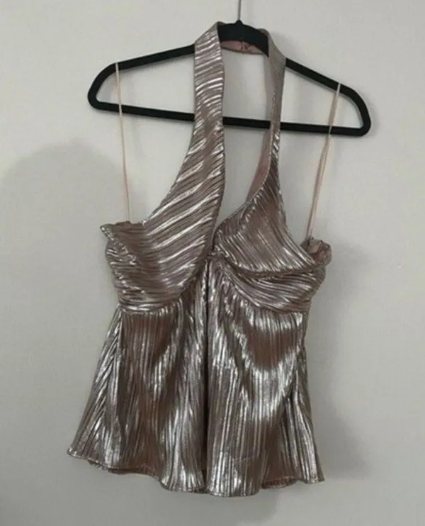 Anthropologie shimmer V Neck Tank Size Large - Image 4