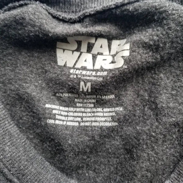 Star Wars Dark Heather Gray Medium Sweatshirt Crewneck Long Sleeve Pullover For - Image 3