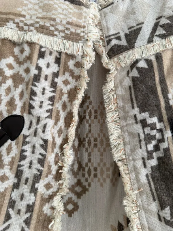 NWT NanaMacs Boho Fringe Jacket with Geometric Patterns - Image 4