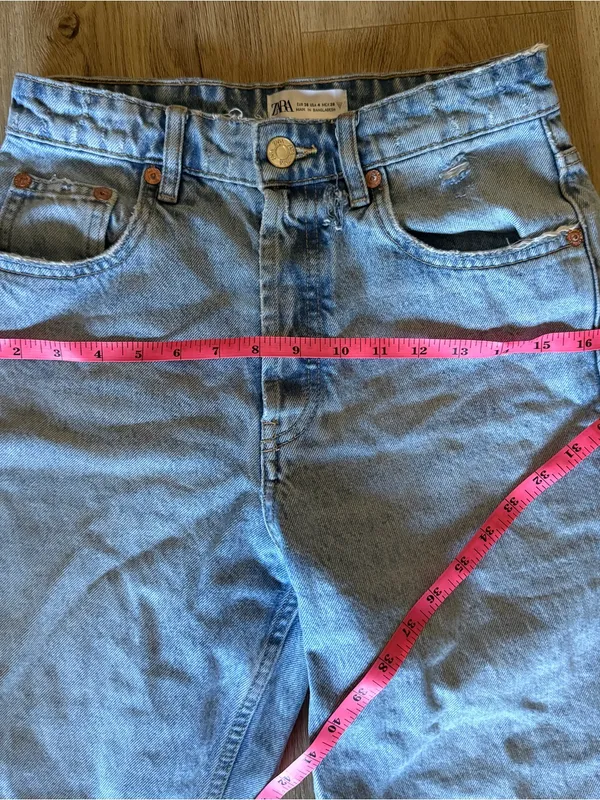 Zara Light Blue Straight cropped Jeans - Image 6