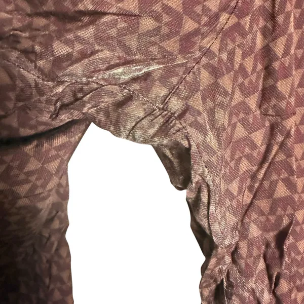 Splendid Lumi Maroon Wide Leg Geometric Print Satin Pants Size XL - Image 8