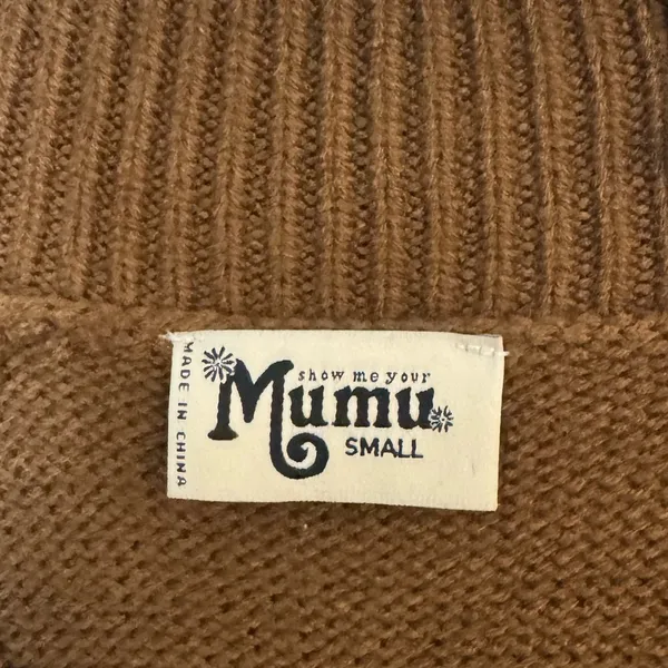 Show Me Your Mumu Two Leopards Running Sweater Dolman Sz Small Brown Orange - Image 4