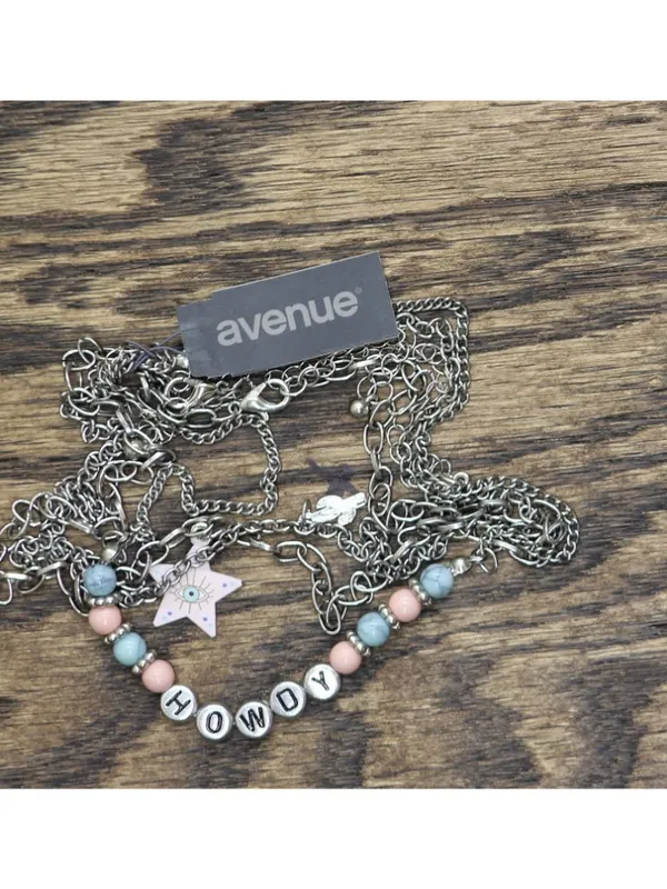 NWT Avenue Cactus Star Necklaces Silver Gray Multi 17" + 3" 18" + 4" 16" + 3" - Image 7