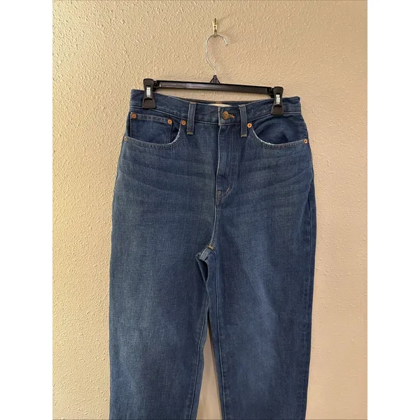 Madewell Baggy Straight Jeans Medium Dark Wash Denim Blue‎ Womens Size 26X30 EUC - Image 3