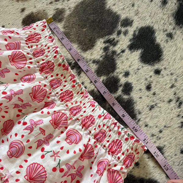 HILL HOUSE Home Paz Mini Skirt‎ mermaid seashell Cherry Print Size Small - Image 9