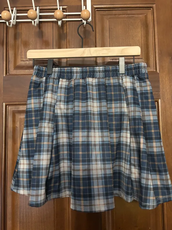 Blue Plaid Pleated Athletic Skort - Image 2