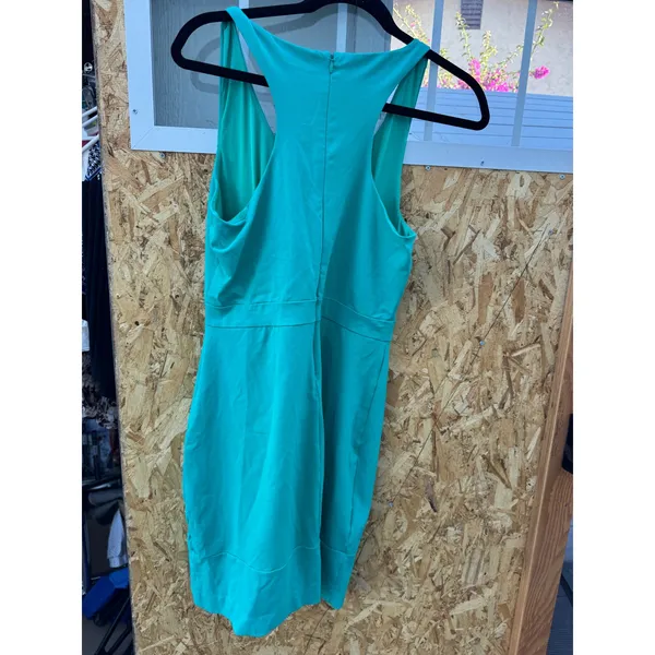 Cynthia Rowley Teal Green V-Neck Racerback Sheath Cocktail Dress Womens Medium - Image 4