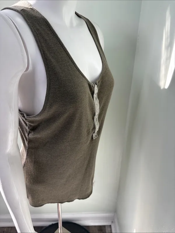 Free People Intimately Laid Back Green Ribbed Tank L - Image 8