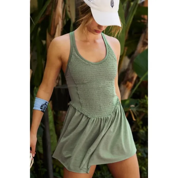 FREE PEOPLE Movement Smockin' Hot Dress in Sage Stone Size Small NWT - Image 2