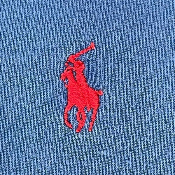 Ralph Lauren Vintage 90s Classic Blue Short Sleeve Soft Polo Shirt Womens S - Image 5