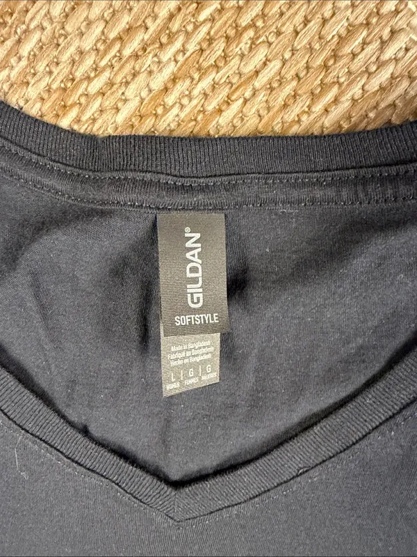 Gildan Black V-Neck Tee Italia with Italian Flag - Image 2
