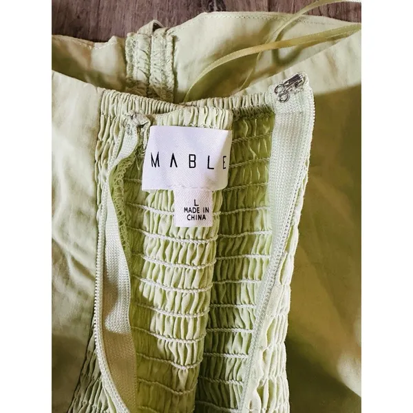 MABLE Babydoll Peplum Top Size L Coquette Dainty Sleeve Green Anthropologie - Image 7