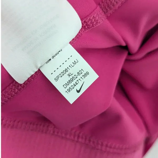Nike Pro Dri FIT Cropped Tank Top Hot Pink Womens X-Large High Neck Sports Bra - Image 5