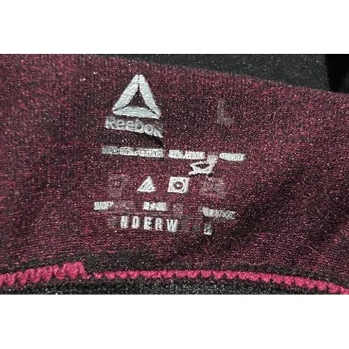 Reebok Womens Racerback‎ Sports Bra Black Pink Logo Size Large Activewear Gym - Image 3