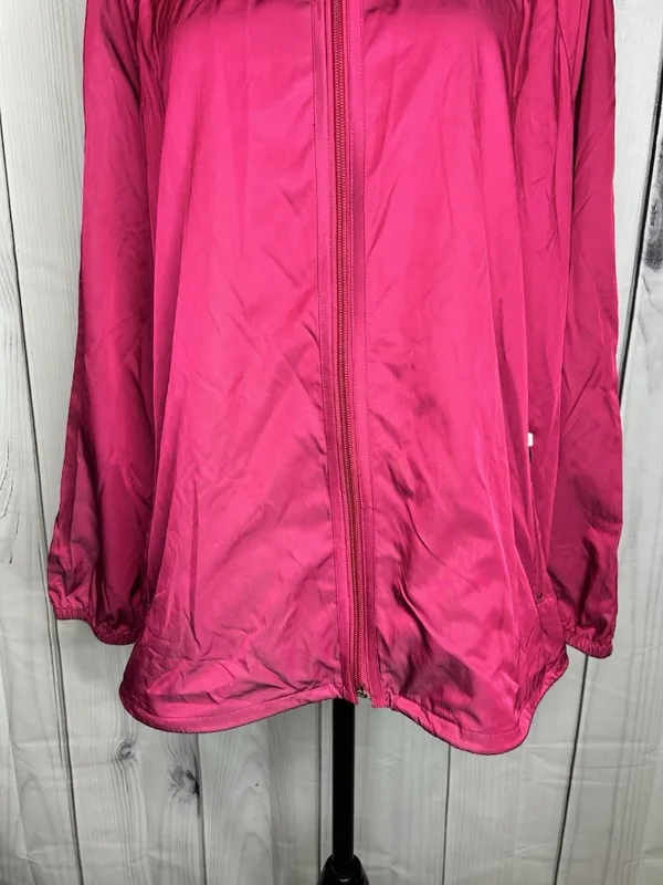 Chicos Zenergy Women's Hooded Nylon Blend Full Zip Jacket Sz 3 (16/18) Pink - Image 3
