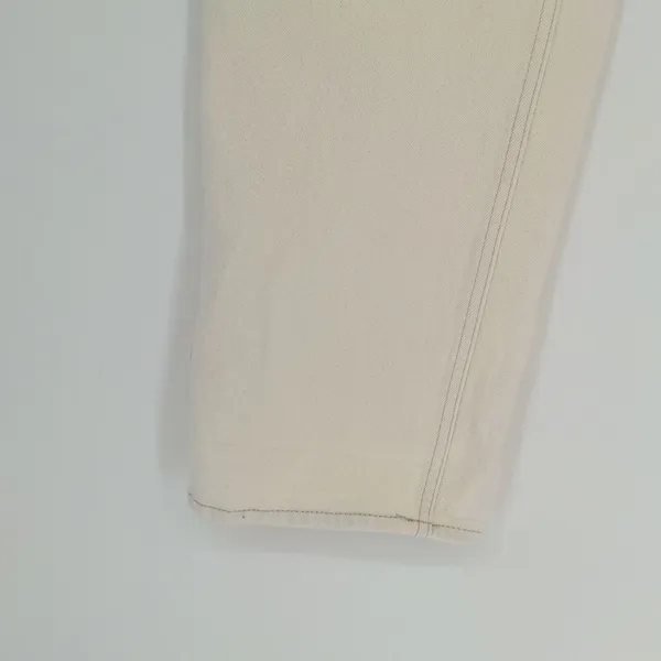 Abercrombie & Fitch Women's 90s Straight Ultra High Rise Cream Faux Leather Jean - Image 9