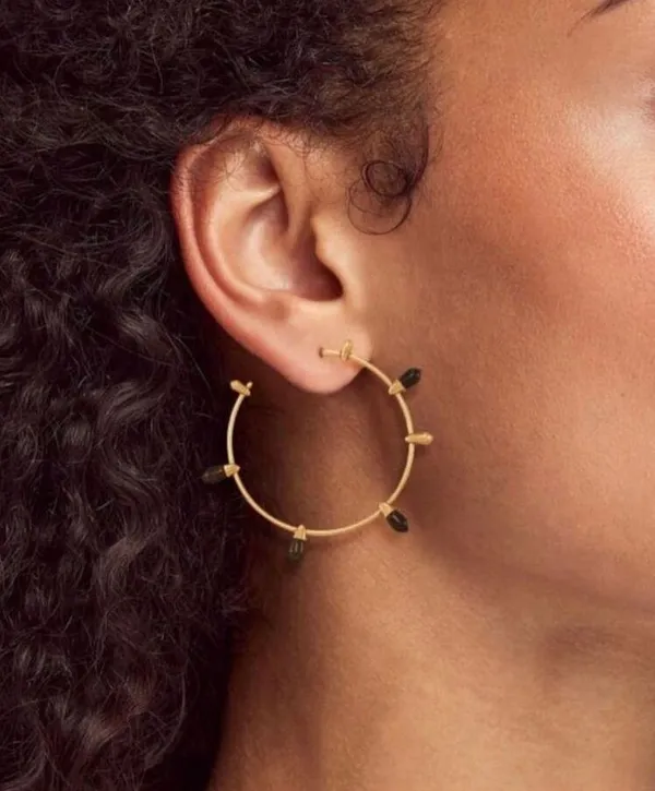 NWT! Kendra Scott Freida Rhodium Plated Hoop Earrings - Image 3