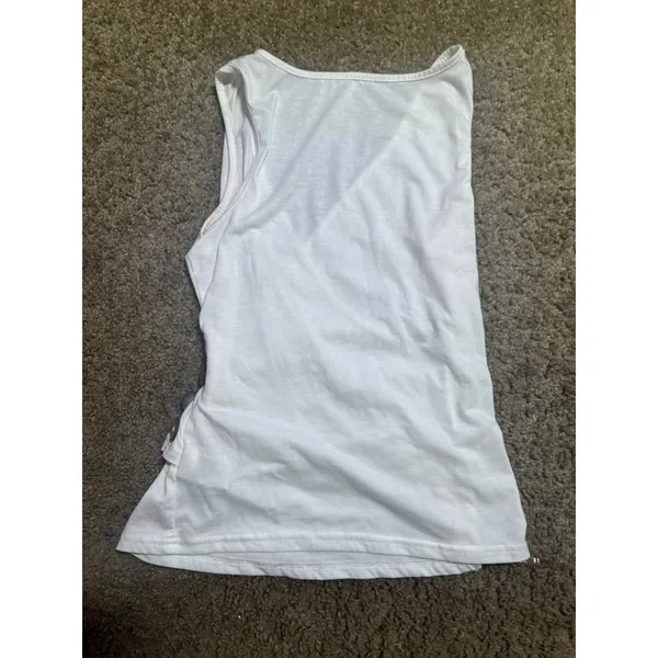 Shein Women White Sleeveless Surplice V-Neck Side Button Ruched Wrap Top Small‎ - Image 4