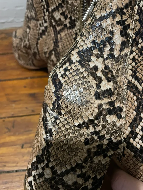 Snakeskin Ankle Booties - Image 4
