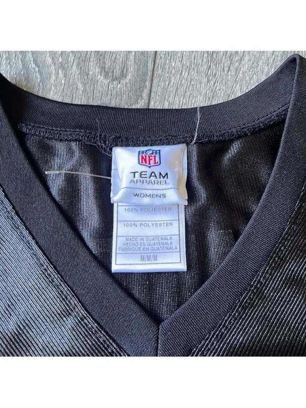 NFL Team Apparel Women Raiders V Neck Jersey Black Gray 00 Vegas Football M - Image 5