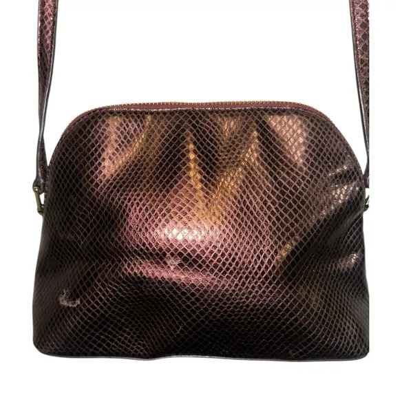 Michael‎ Kors Adele Dome Embossed Leather Crossbody Bag in Merlot Color - Image 6