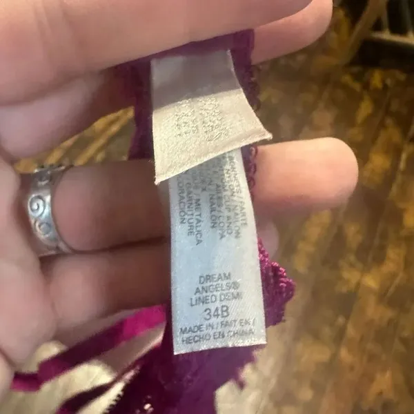 Victoria’s Secret pink lacy sexy Dream Angels lined Demi 34B bra - Image 3