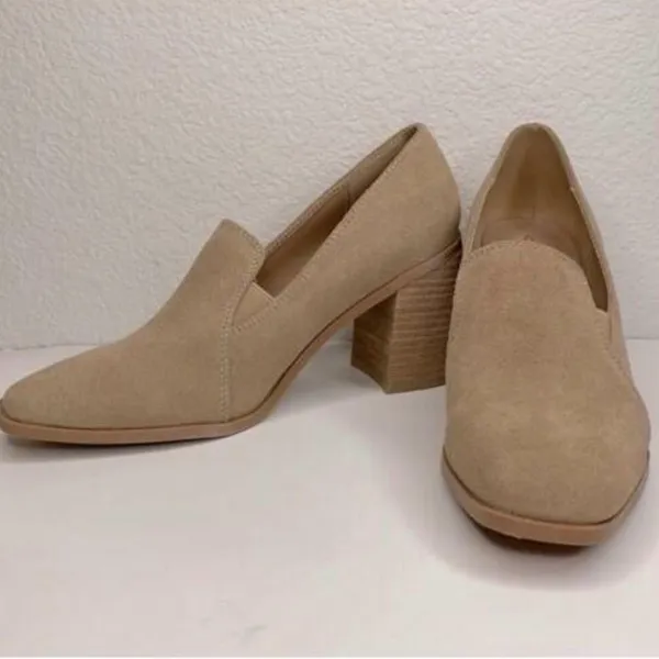 JOIE Beige Suede Block Heel Mules Shoes 8.5 NWOB - Image 3