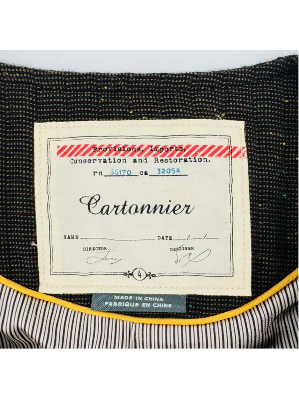 Cartonnier Brigade Blazer Jacket Size 4 Brown Gold Button Front Anthropologie - Image 3