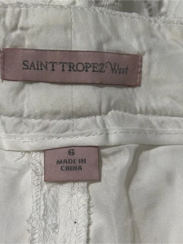 Saint Tropez West Women’s Size 6 White Lace Dress Shorts - Image 3