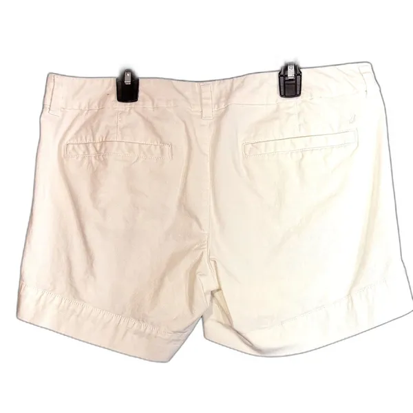 American Eagle Womens Size 12 White Midi Stretch Chino Shorts Summer Beach - Image 3