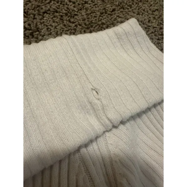 Banana Republic Off-The-Shoulder Ribbed Knit Sweater Cream XS - Image 4