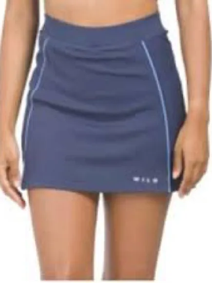Wilo The Label Navy Athletic Skort with Light Blue Piping - Image 3