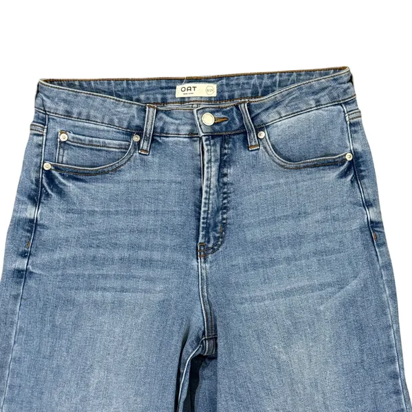 OAT New York‎ High Rise Wide Leg Cropped Jeans Frayed Hem - Image 2