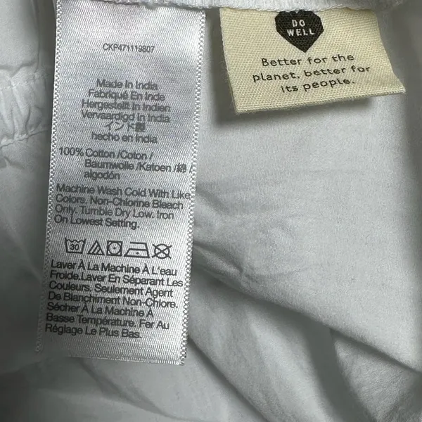 Madewell White Smocked‎ Square Neck Tie Front Tank Top XL - Image 4